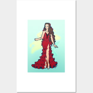 Aerith Gainsborough in her red dress from Final Fantasy VII Remake Posters and Art